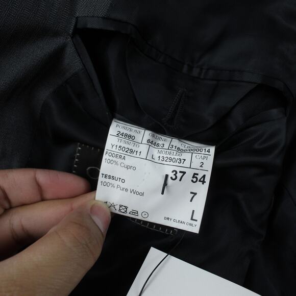 Canali Suit Mens 54 L Gray Herringbone Wool 2 Button Double Vent Business Work - Picture 5 of 16